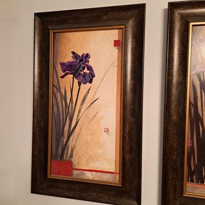 Pair of Framed Textured Iris Prints (PB-SD)