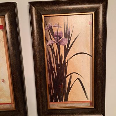 Pair of Framed Textured Iris Prints (PB-SD)