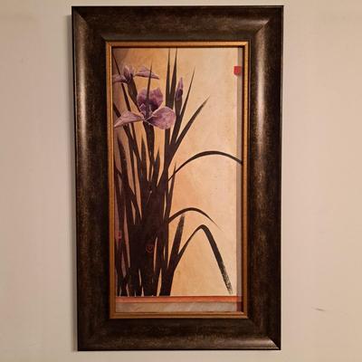 Pair of Framed Textured Iris Prints (PB-SD)