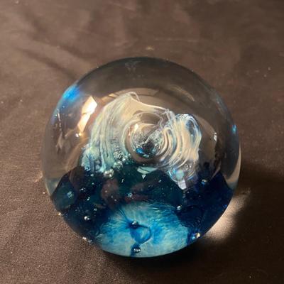 Three Glass Paperweights, incl. Caithness Quicksilver (LR-MG)