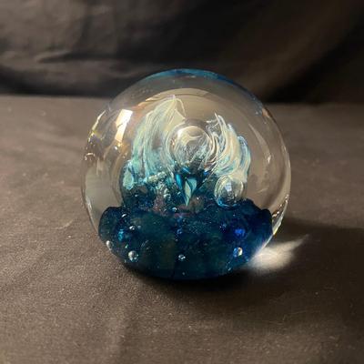 Three Glass Paperweights, incl. Caithness Quicksilver (LR-MG)