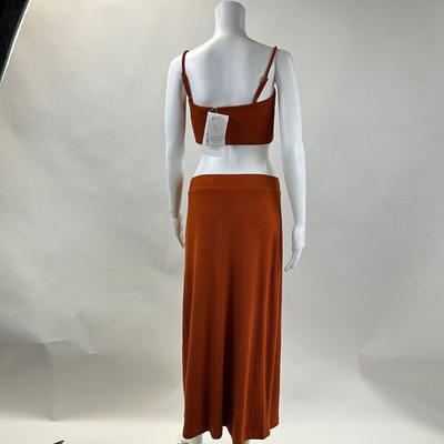 294 New WHIMSY + ROW Rust Ribbed Mid drift Dress
