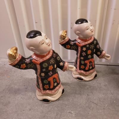 Two Pairs of Asian Figurines, Bowls, Lamp and More (2058F-KD)