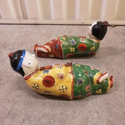 Two Pairs of Asian Figurines, Bowls, Lamp and More (2058F-KD)