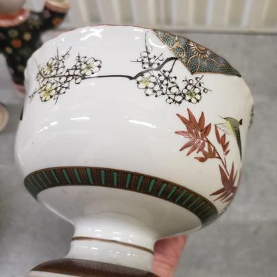 Two Pairs of Asian Figurines, Bowls, Lamp and More (2058F-KD)