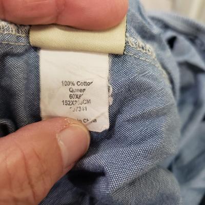 Queen Sized L.L. Bean Sheets, Wamsutta Sheets and Red/Gold Bed Spread and More (2058F-KD)