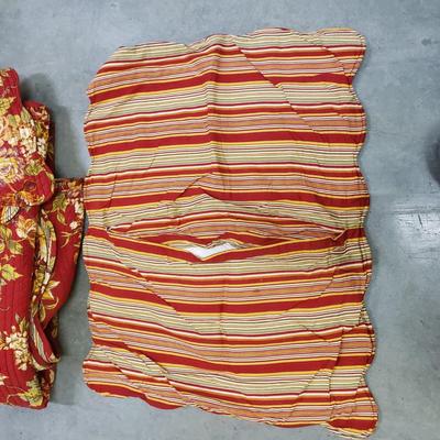 Queen Sized L.L. Bean Sheets, Wamsutta Sheets and Red/Gold Bed Spread and More (2058F-KD)