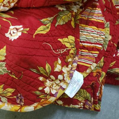 Queen Sized L.L. Bean Sheets, Wamsutta Sheets and Red/Gold Bed Spread and More (2058F-KD)