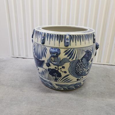 Large White/Blue Asian Pot (2058F-KD)