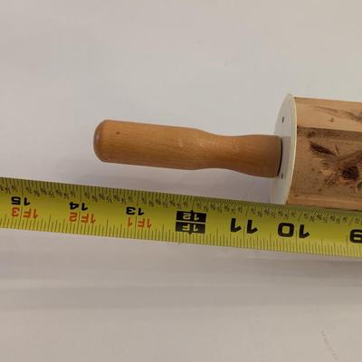 Vintage Wooden Rolling Dough Pin 6 Sided Embossing Cookie Cutters