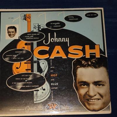 JOHNNY CASH (TWO LP'S) JOHNNY AT SAN QUENTIN/JOHNNY CASH GREATIST HITS