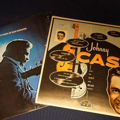 JOHNNY CASH (TWO LP'S) JOHNNY AT SAN QUENTIN/JOHNNY CASH GREATIST HITS