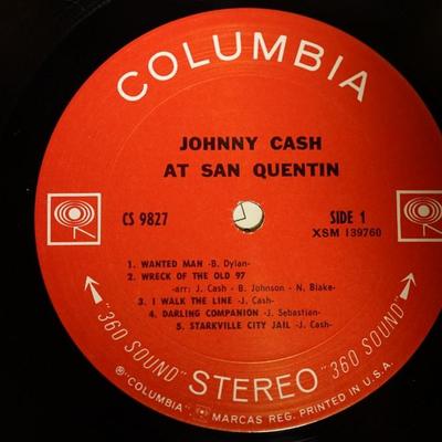 JOHNNY CASH (TWO LP'S) JOHNNY AT SAN QUENTIN/JOHNNY CASH GREATIST HITS