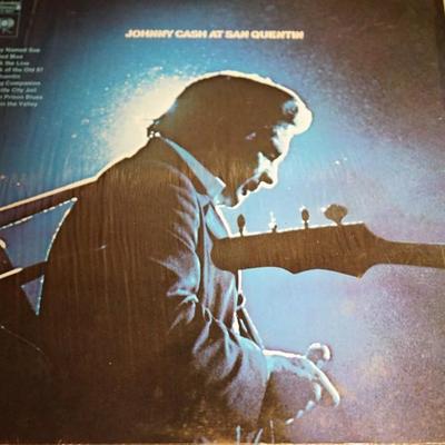 JOHNNY CASH (TWO LP'S) JOHNNY AT SAN QUENTIN/JOHNNY CASH GREATIST HITS