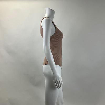 298 A. L. C. Ashley Rib Knit High Neck Peach Bodysuit