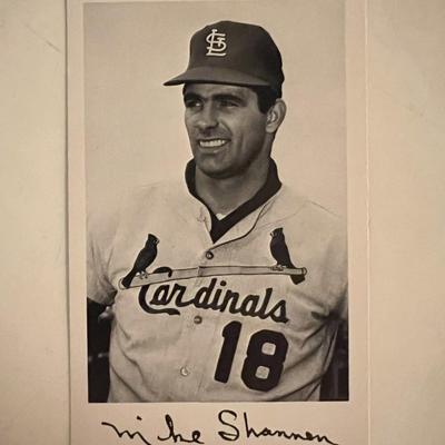 Mike Shannon facsimile signed photo. 3x5 inches