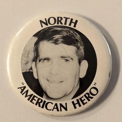 Oliver North American Vintage Hero Campaign Pin 