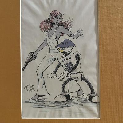 Joshua Quagmire hand drawn signed sketch