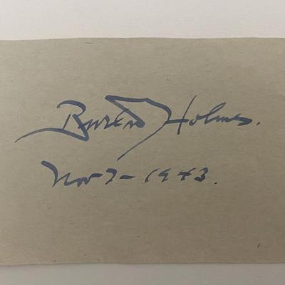 Author and Filmmaker Burton Holmes original signature