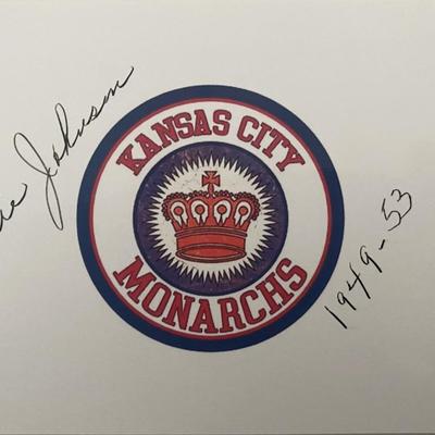 KC Monarchs Baseball legend Ernie Johnson signed card