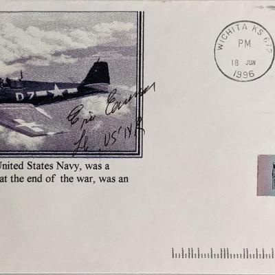 WWII US Navy Cdr Eric Evenson signed cover 1996