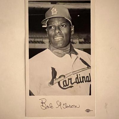 Bob Gibson facsimile signed photo. 3x5 inches