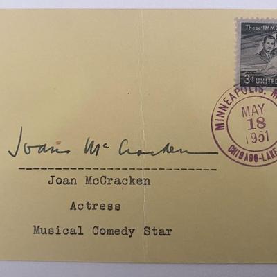 Good News Actress Joan McCracken signed note