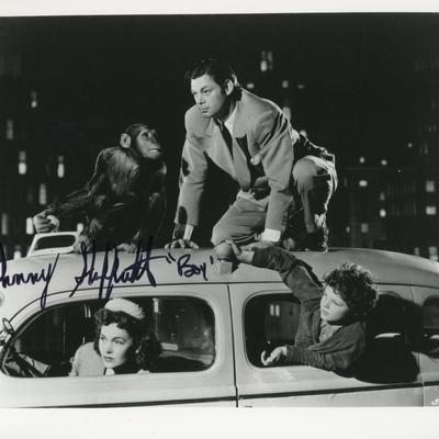 Johnny Sheffield signed "Tarzan film series" photo. GFA Authenticated