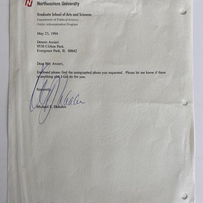 Michael S.Dukakis signed letter