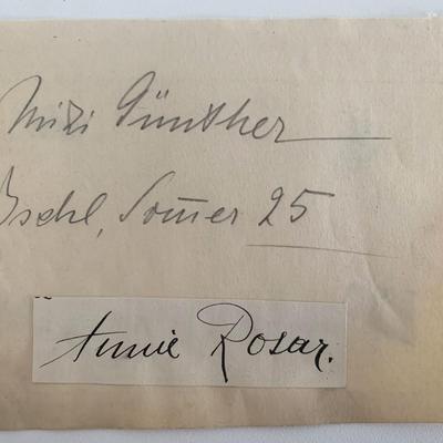 Annie Rosar original signature