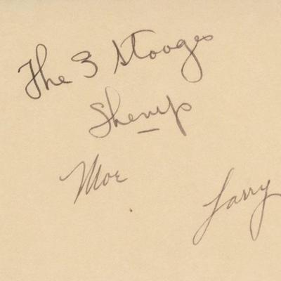 Three Stooges original signatures. GFA Authenticated