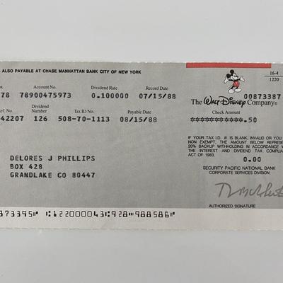 Delores Phillips signed check 