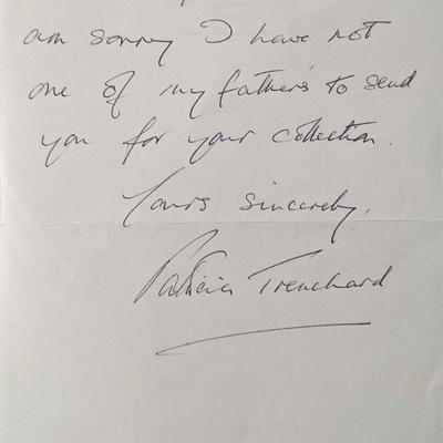 Patricia Trenchard Signed Note