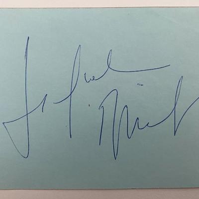 The Deep Actress Jackie Bisset signature