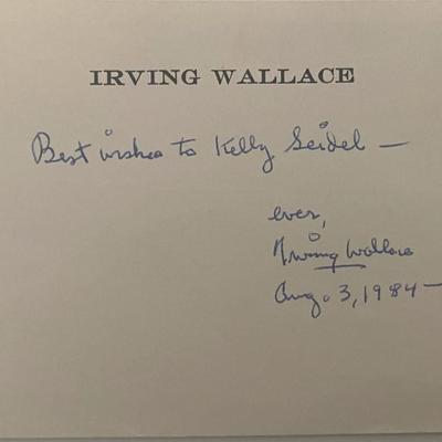 Author and Screenwriter Irving Wallace original signature