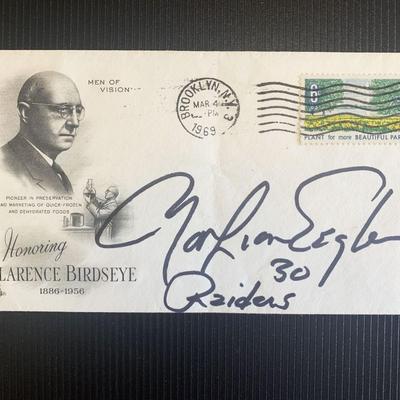 Mark van Eeghen signed first day cover 