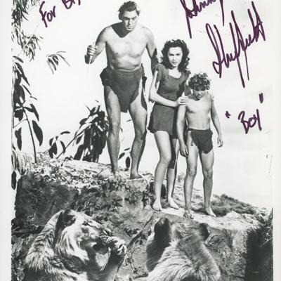 Johnny Sheffield signed "Tarzan film series" photo. GFA Authenticated