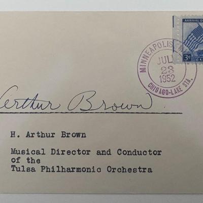 Musical Director H. Arthur Brown signed envelope 