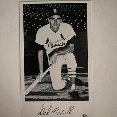 Dal Maxvill facsimile signed photo. 3x5 inches