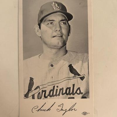 Chuck Taylor facsimile signed photo. 3x5 inches