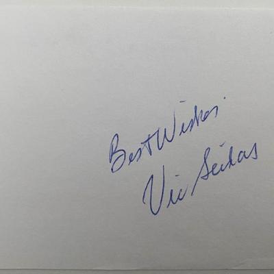 Tennis Player Vic Seixas signed note