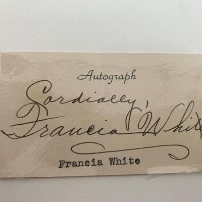 American soprano Francia White original signature