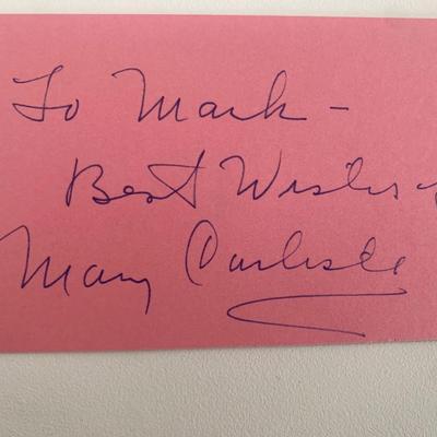 Mary Carlisle original signature