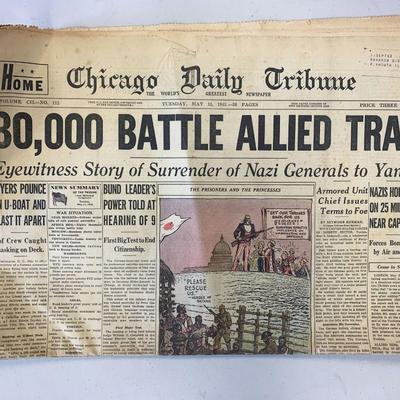 Chicago Daily Tribune Original 1943 Vintage Newspaper