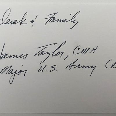 WW2 James Taylor signed note