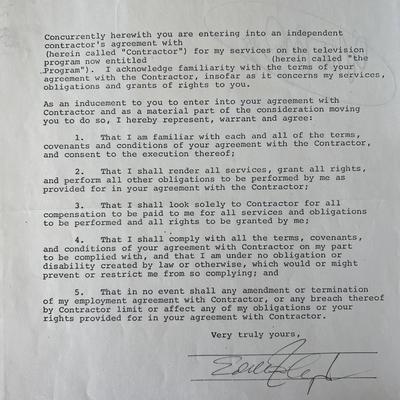 Eddie Floyd signed contract