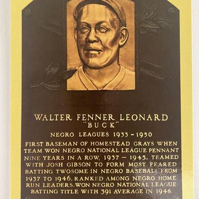 Baseball player Buck Leonard signed postcard