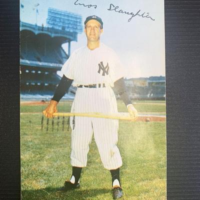 N.Y. Yankees Enos Slaughter Signed Photo Post Card