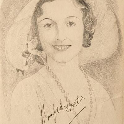 Winfred Shotter Signed Sketch