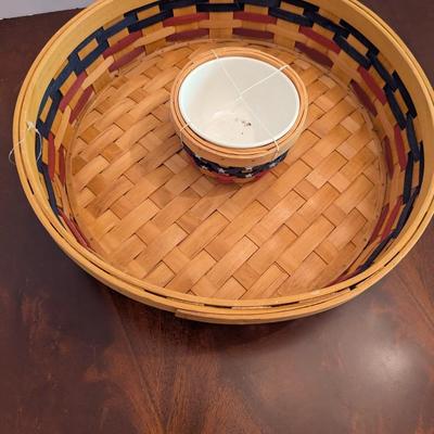 Patriotic Americana Stars & Stripes Chips & Dips Basket